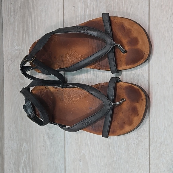 Chaco Women Loop Toe Ankle Leather Sandals Flats shoes sz 9 - Picture 3 of 11